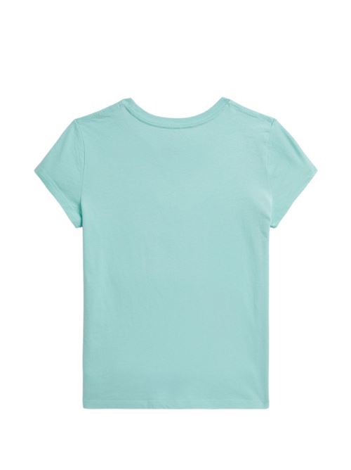 T-shirt bambina Polo Ralph Lauren turchese con stampa Polo Bear surf RALPH LAUREN KIDS | B22529001